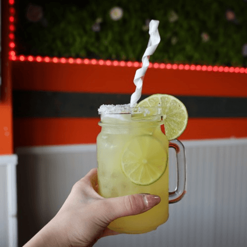 LIME MARGARTIA ON THE ROCKS.