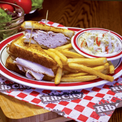 Sliced Smoked Turkey Sandwich.