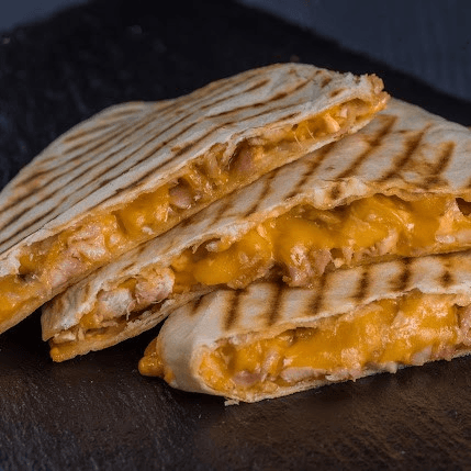 46. Quesadilla, Rice & Fries.