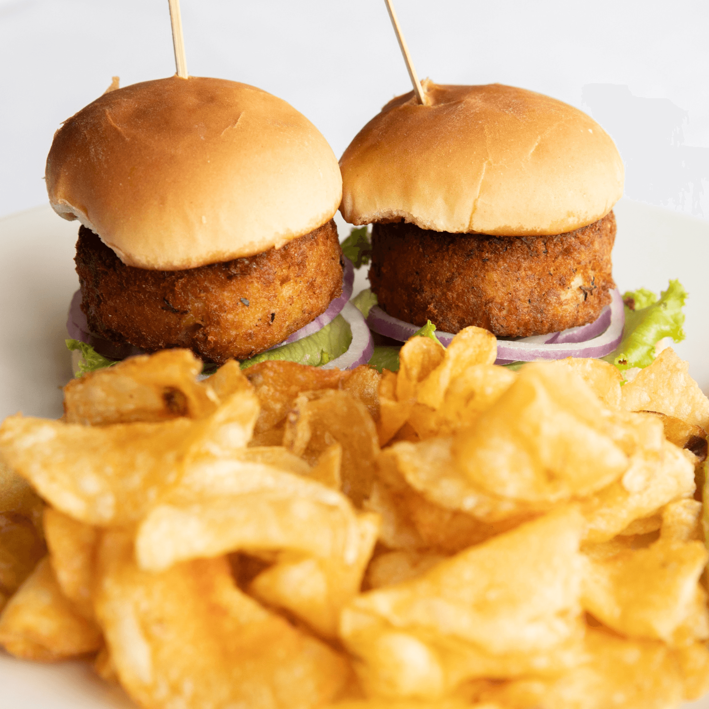 Crab Cake Sliders Sandwich.