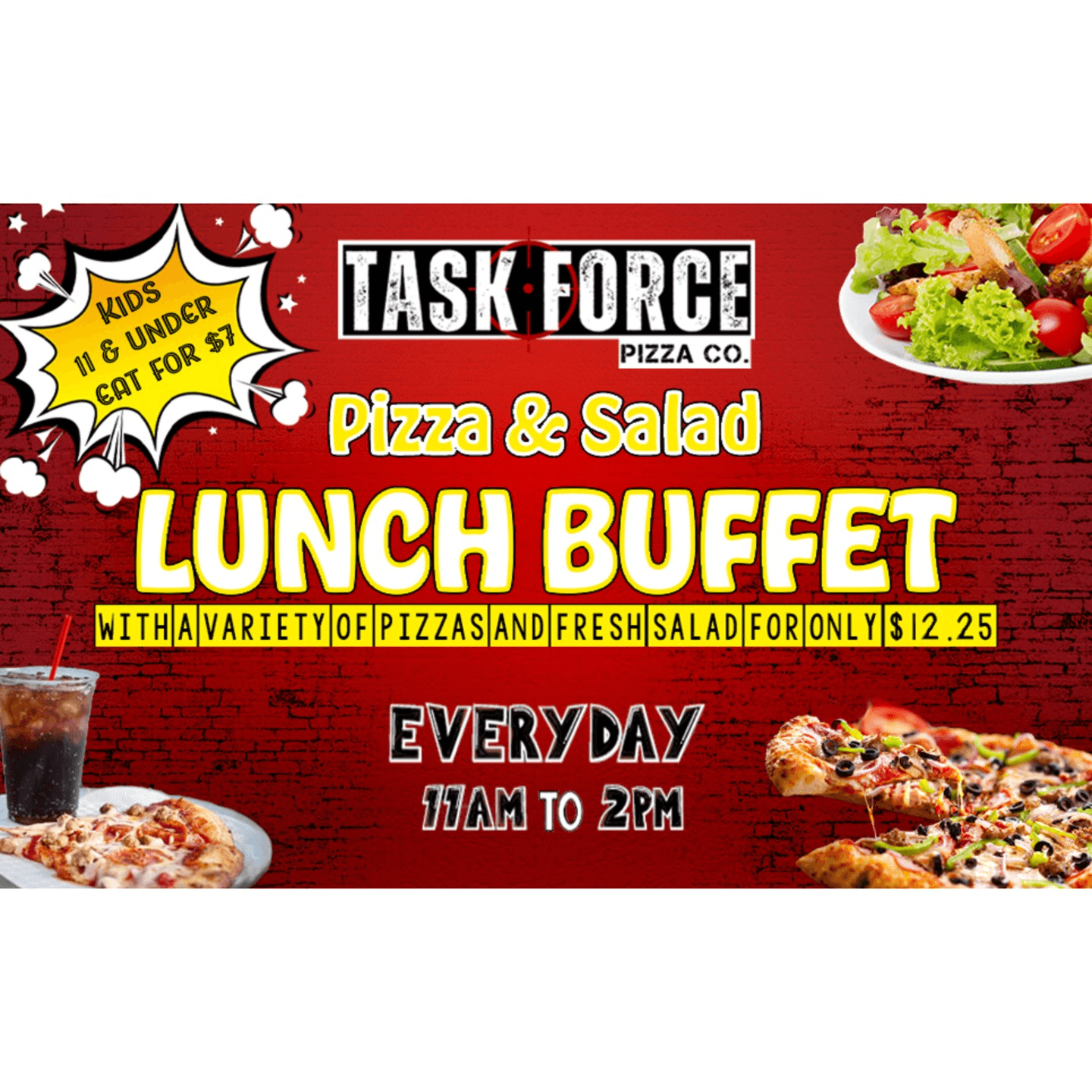 Daily Lunch Buffet With Pizza and Salad Bar