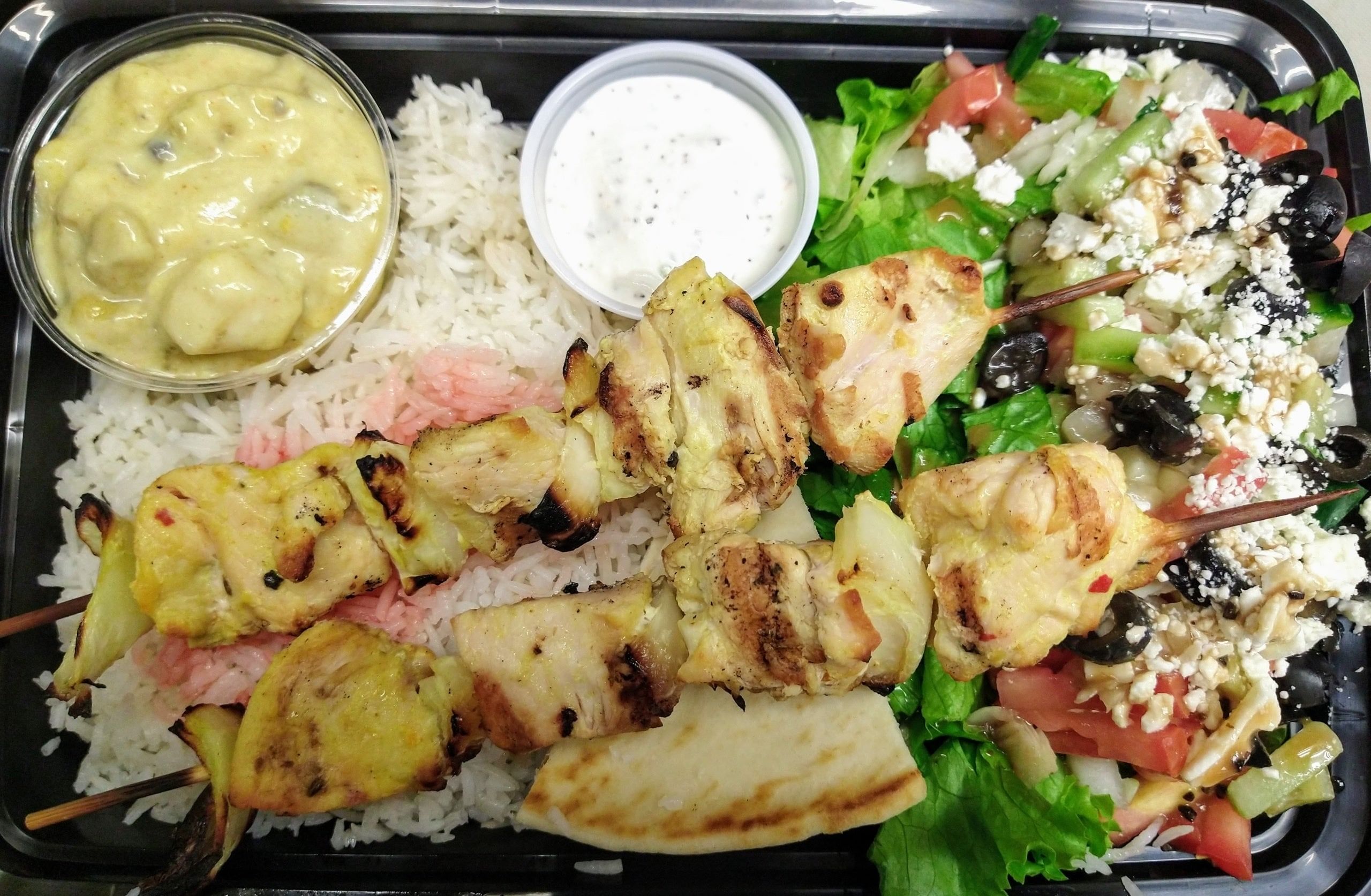Chicken Kabob Plate.