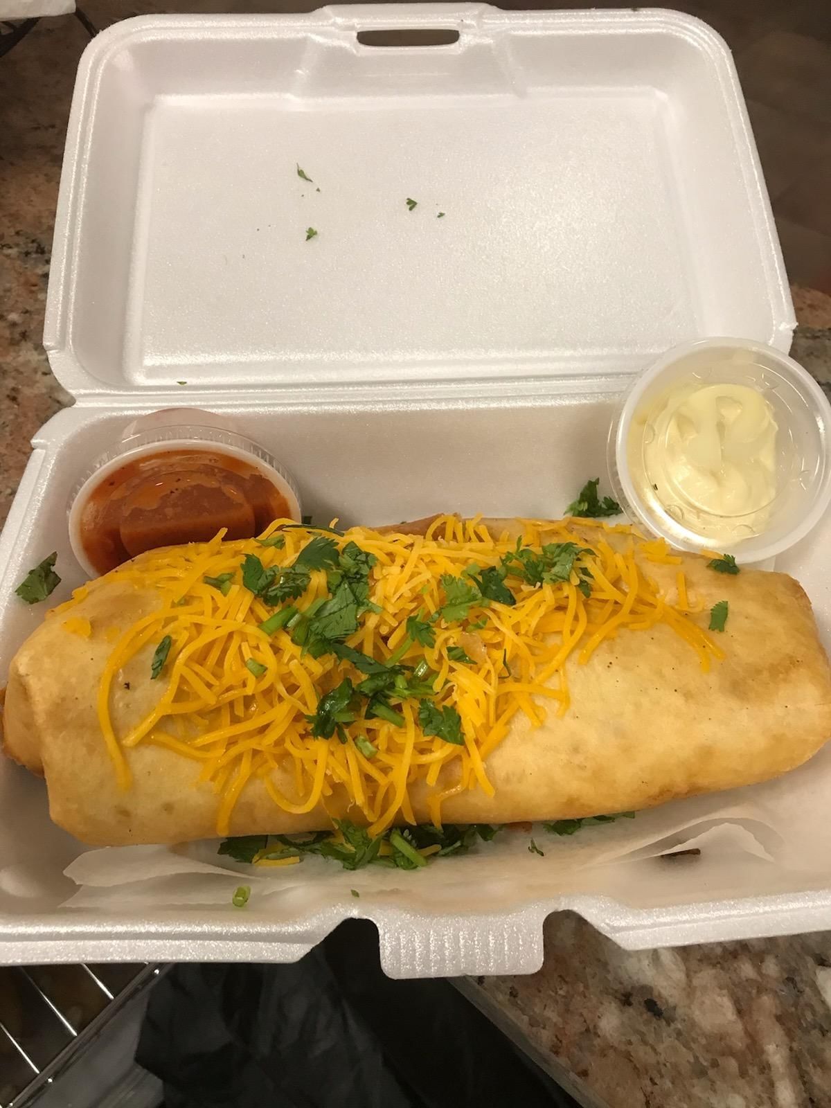Chimichangas.