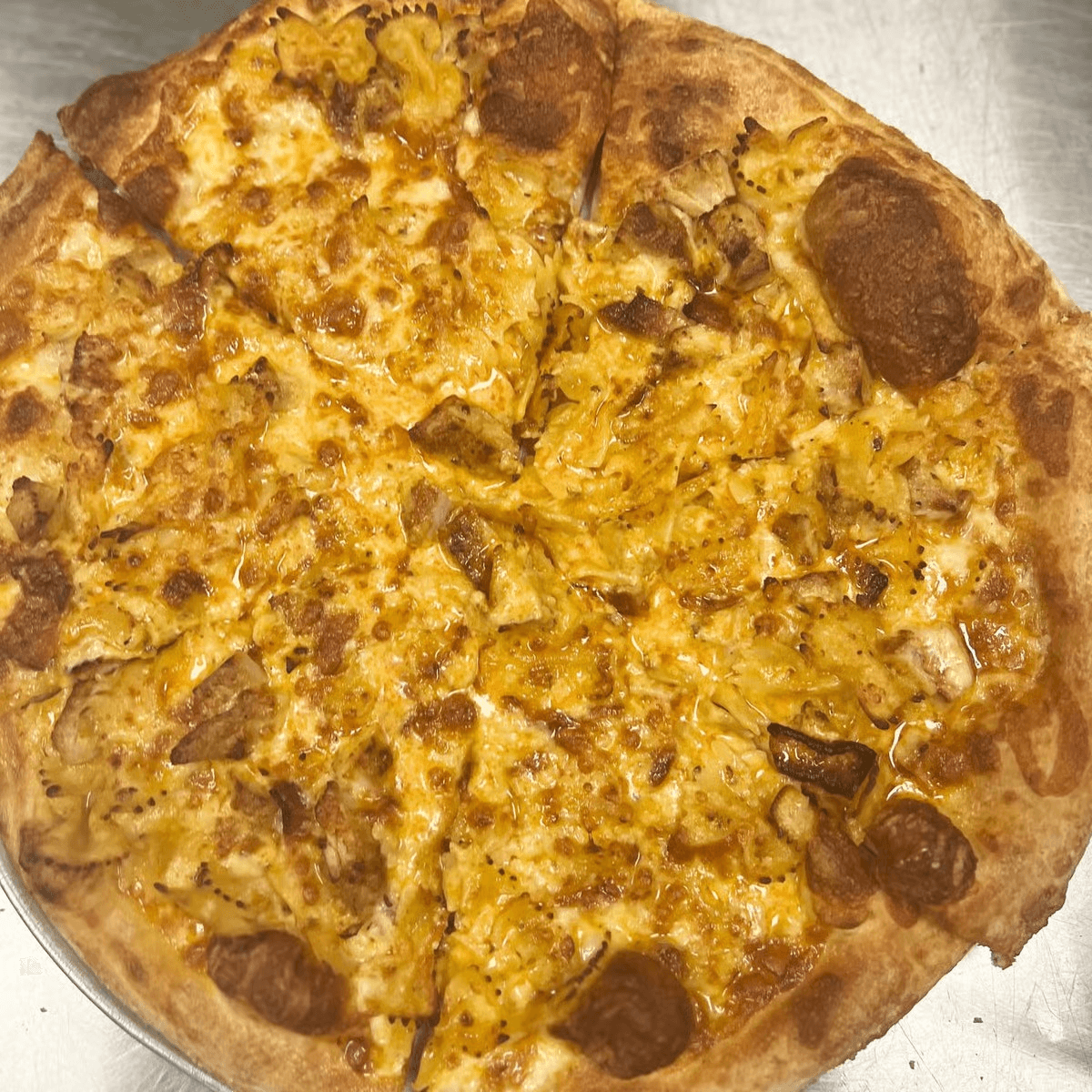 Buffalo Mac & Cheese Pizza.