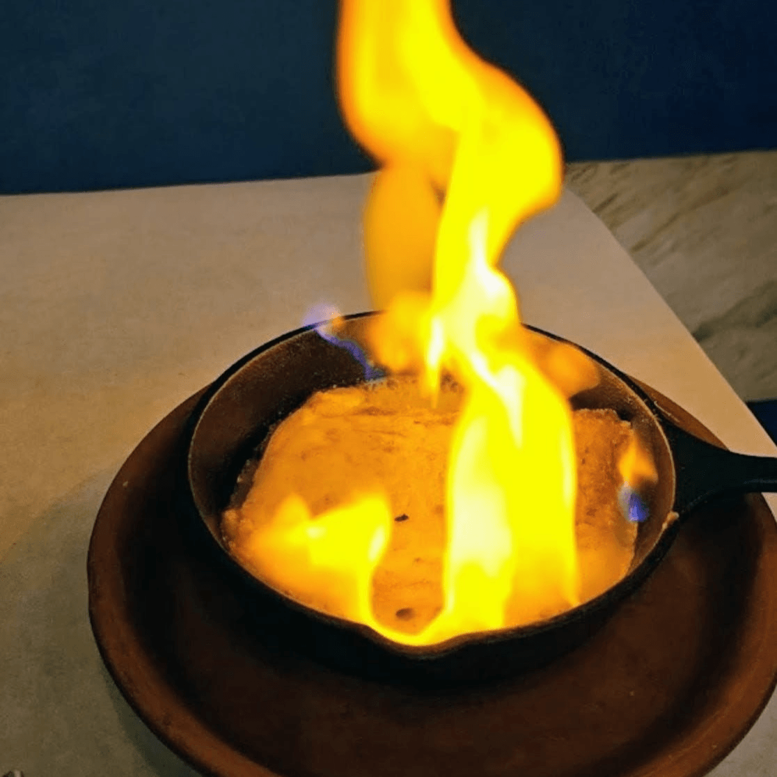 Saganaki - Flaming Cheese.