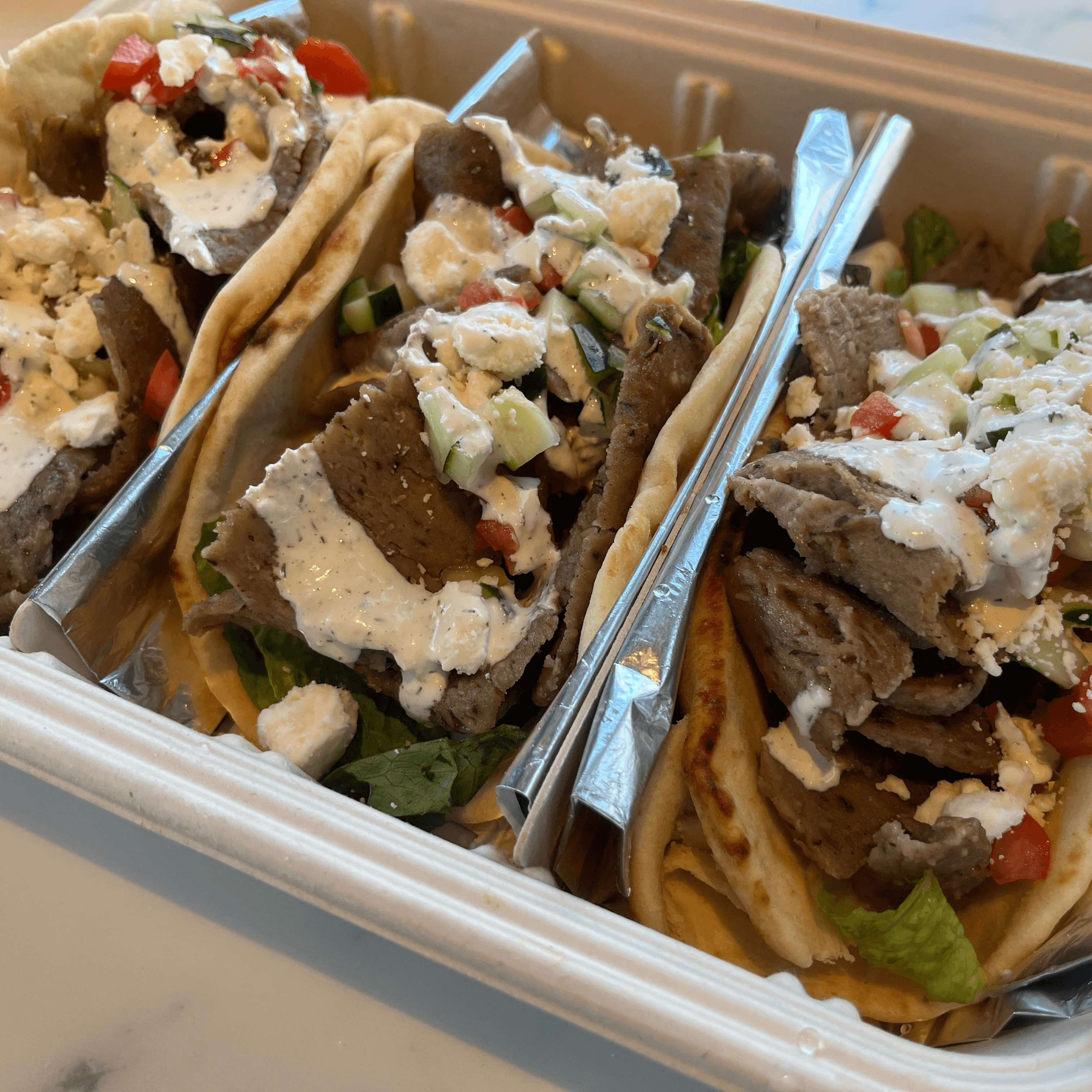 3 Gyro Sandwiches.
