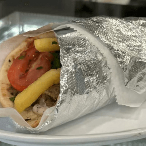 Falafel Fritter Sandwich.