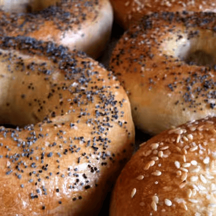 Individual bagels.