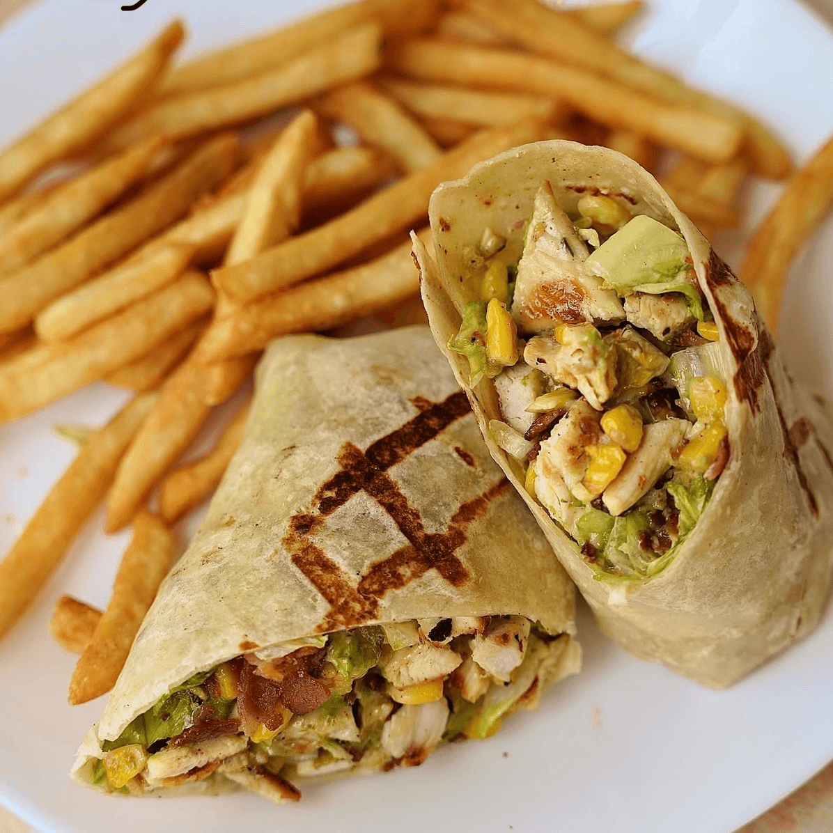 Chicken Guacamole Wrap Deluxe.