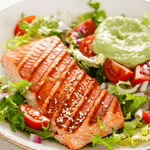 Grilled Salmon Salad.