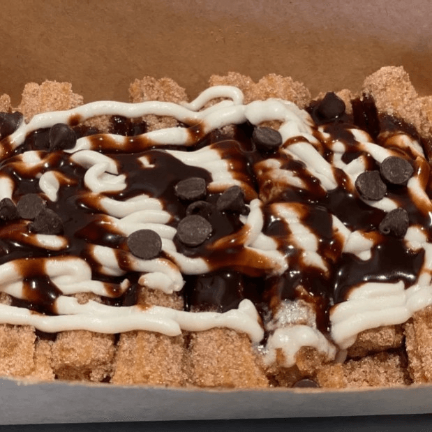 Chocolate Iced Churro Platter.