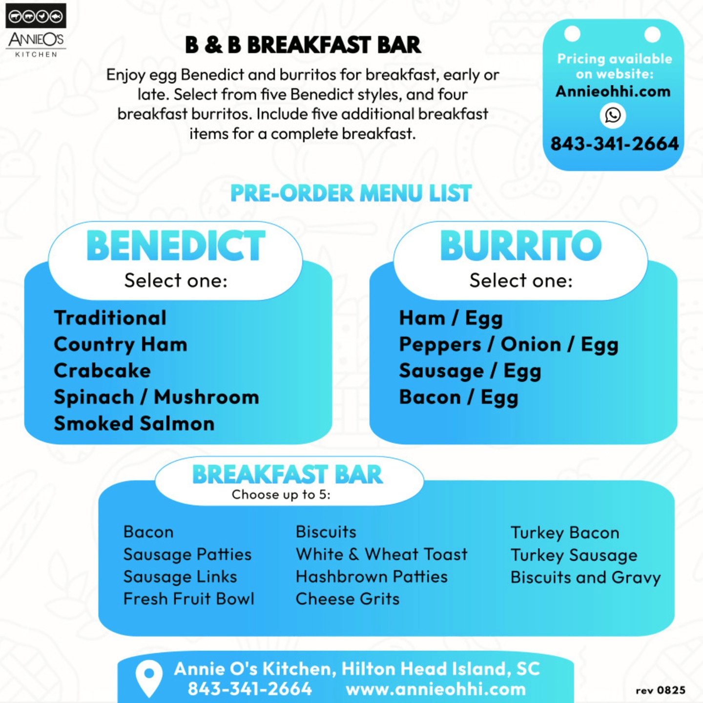 B & B Breakfast Bar Package