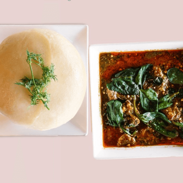 Okro Stew and Fufu.