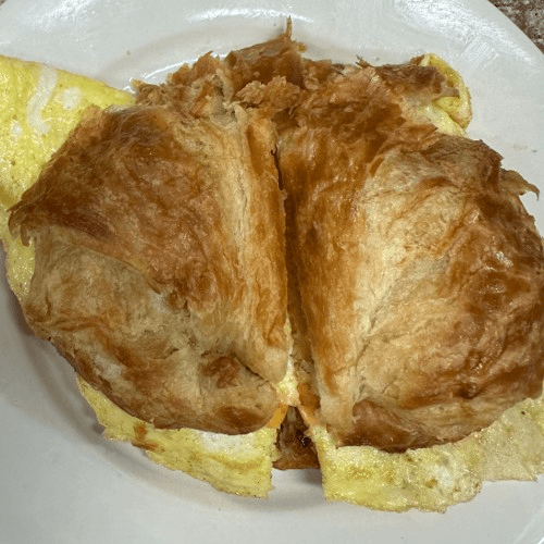 Croissandwich with Egg Sausage & Cheese