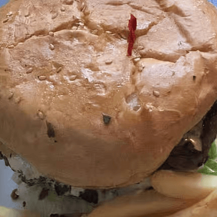 Mushroom Swiss Burger.