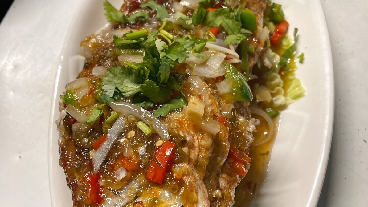 Spicy Tamarind Whole Fish.