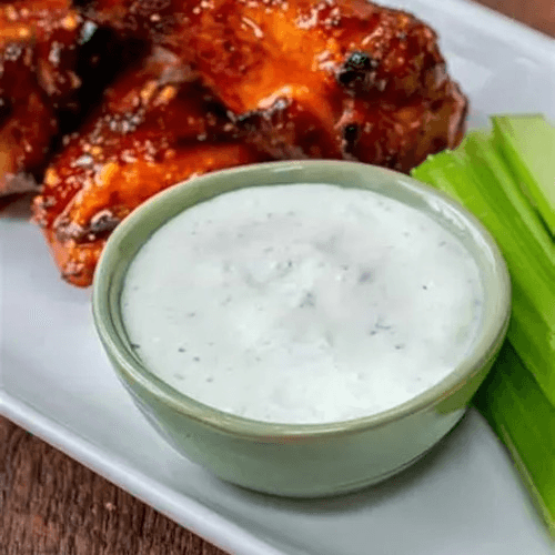 Cup of Bleu Cheese Dressing.