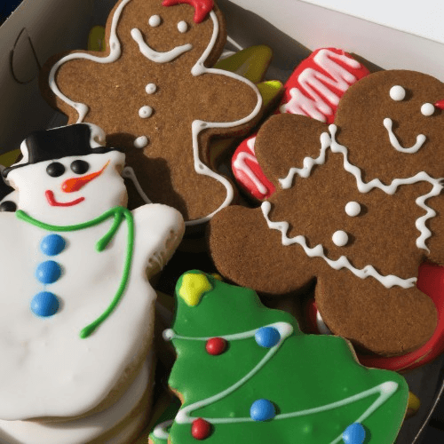 COOKIE Gift BOX - 12 Assorted Winter/Christmas Decorated Cut Outs  - 2 Day PreOrder Required.