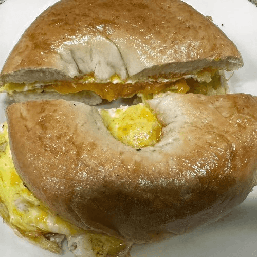 Egg Sausage Cheese Bagel Sandwich