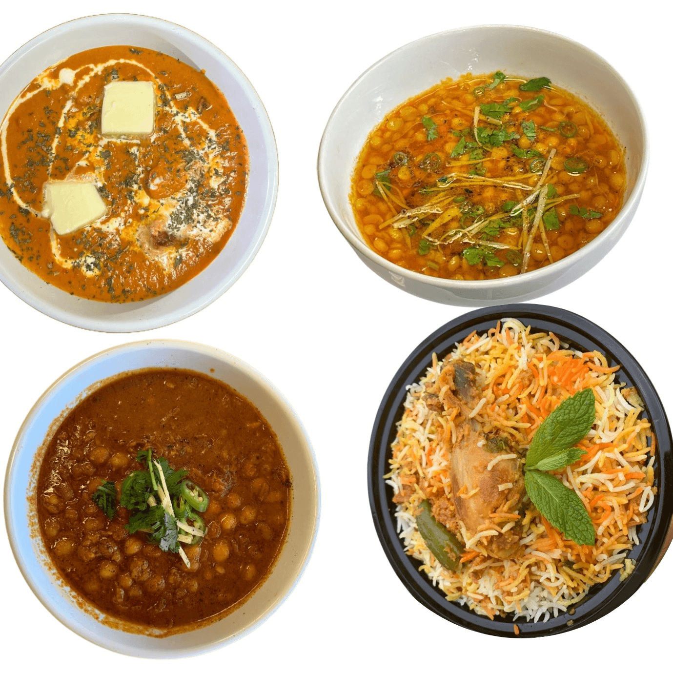 Channa Masala + Quarter Chicken Karahi  1 Rice + 1 Naan.