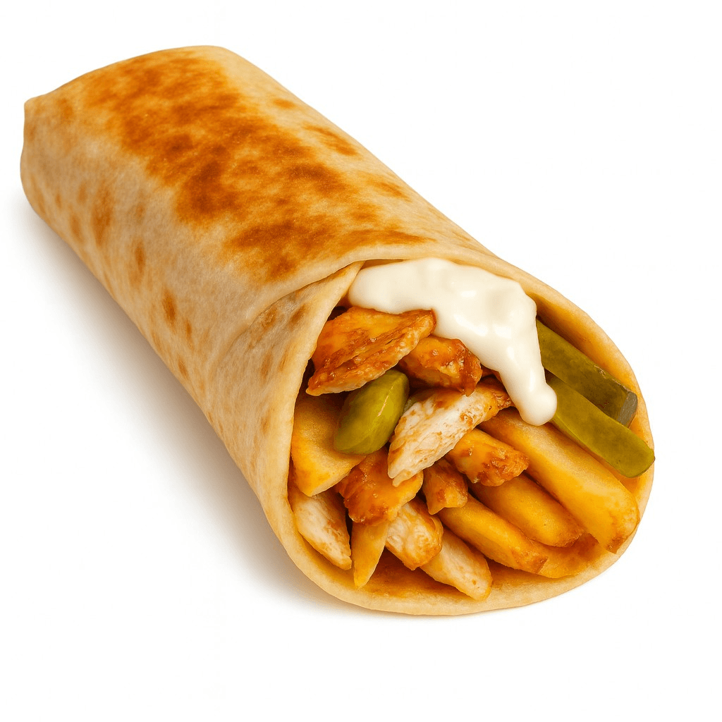 Chicken Shawarma Saj Wrap.