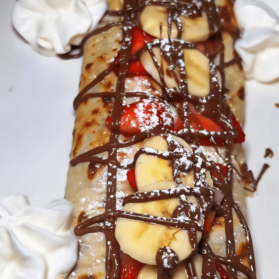 Strawberry and Banana Nutella Crepe.