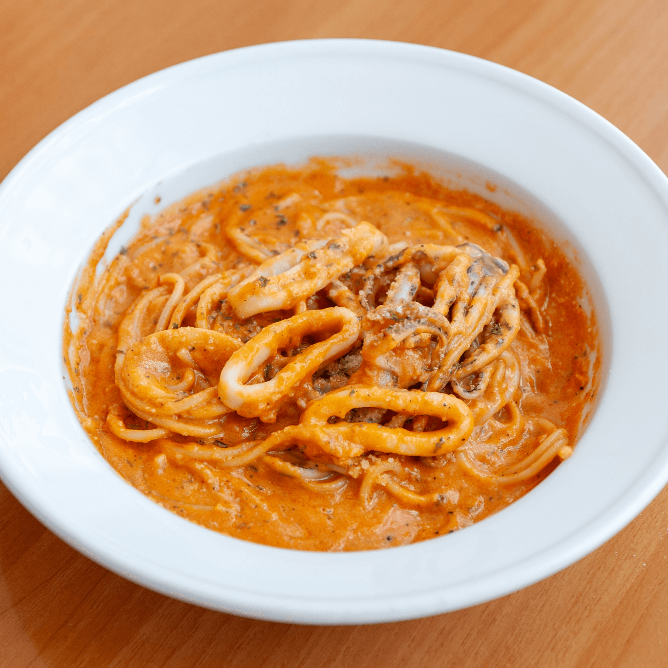 Calamari in Vodka Sauce.