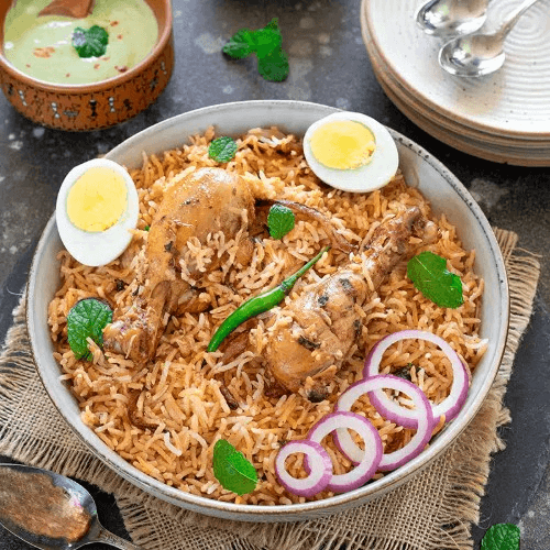 Chicken and Egg Biryani.