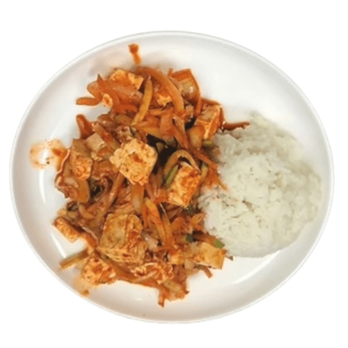 Tofu Kimchi Rice Dish.