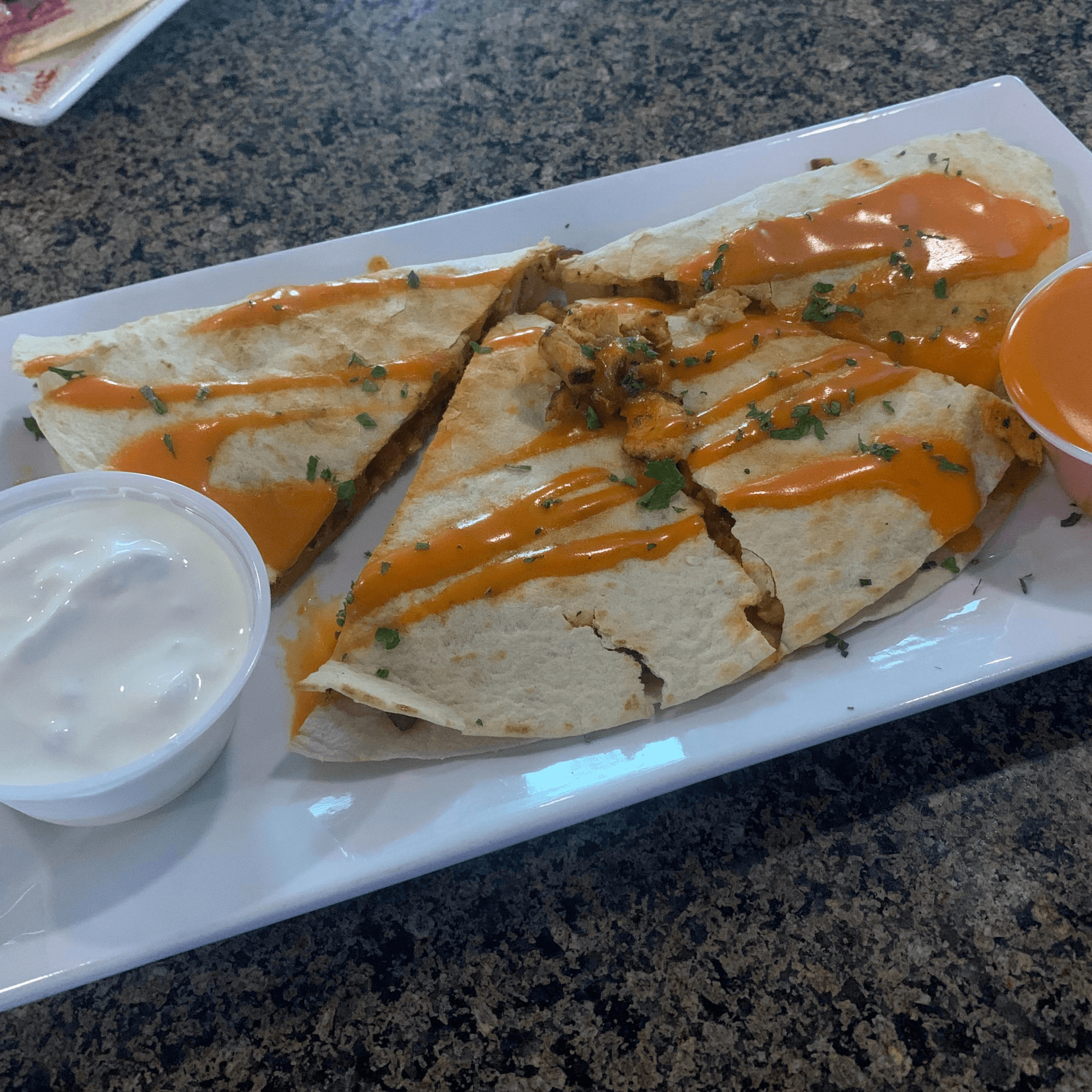 Buffalo Chicken Quesadilla.