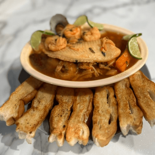 Caldo de Camarones y Pescado (Shrimps & Fish Soup).