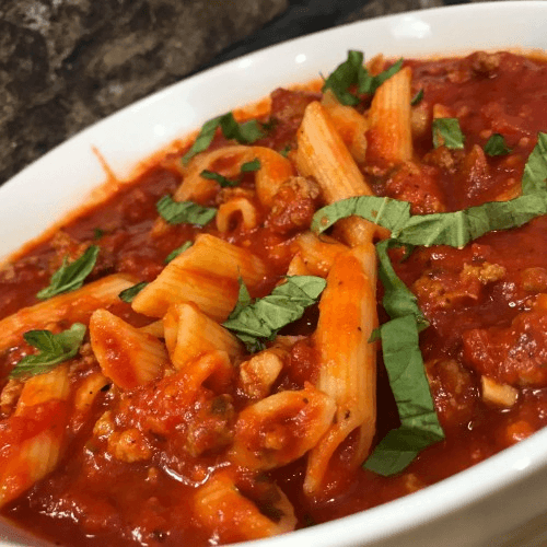 ZITI WITH MEAT SAUCE