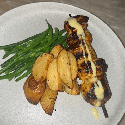 Bell & Evans Chicken Skewer.