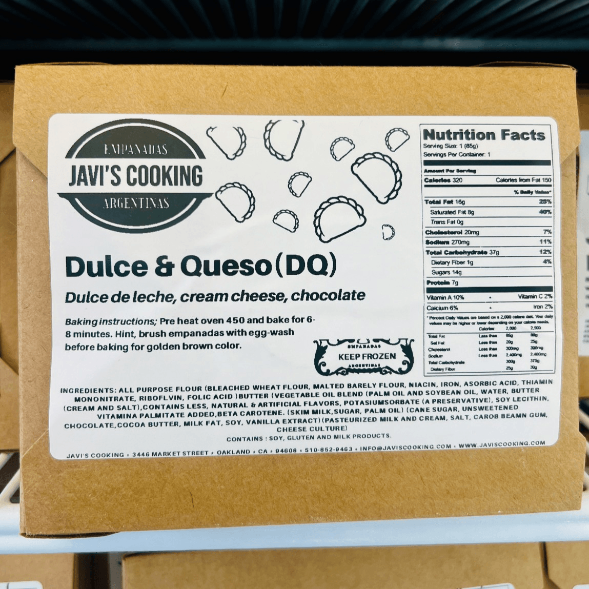 Dulce & Queso (6 Pack) Frozen Empanadas.