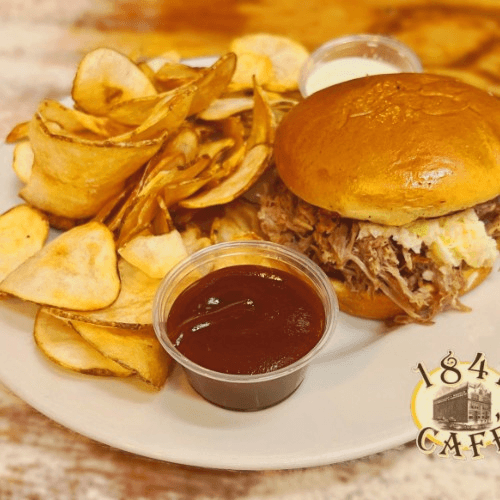 "Hogwaller" Pork BBQ Sandwich.