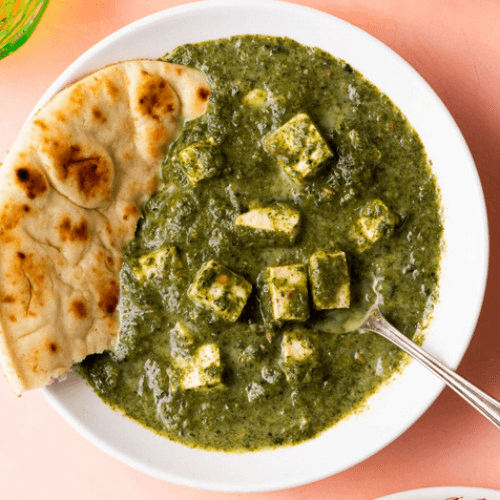 Palak Paneer (Spinach) With Butter Naan