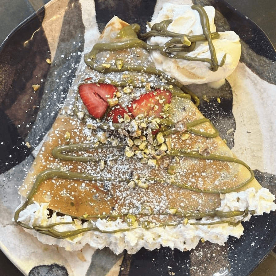 Pistachio Crepes.