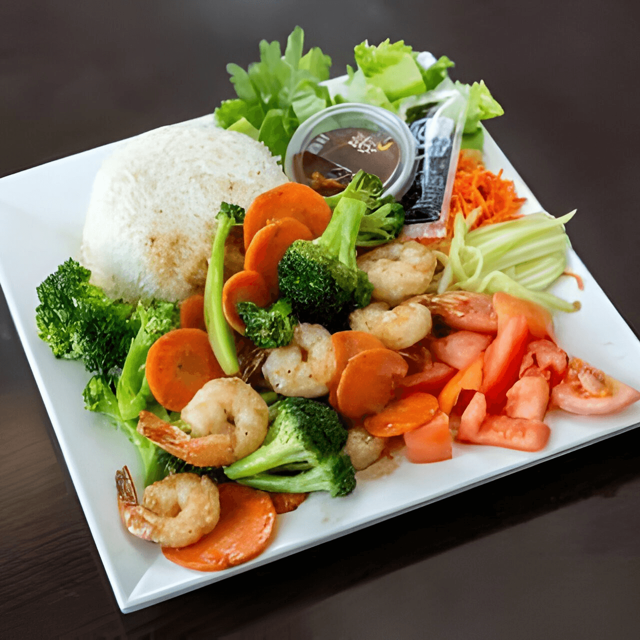 L4. Shrimp Stir Fry Plate.