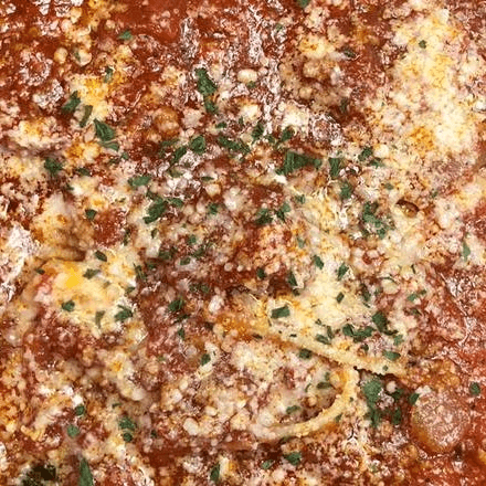 Pappardelle in Bolognese Sauce Dinner.