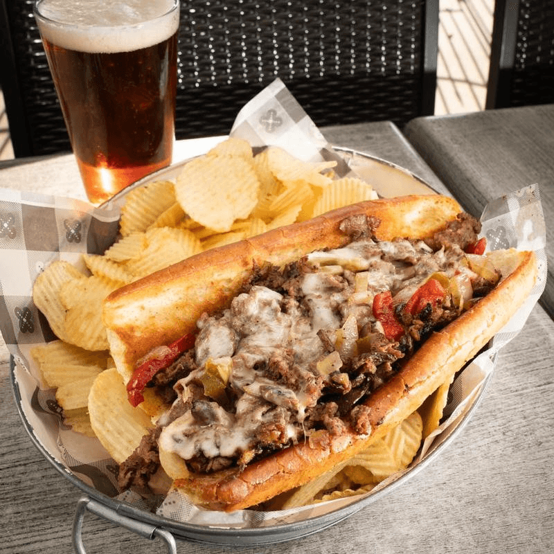 Philly cheese steak sandwich.