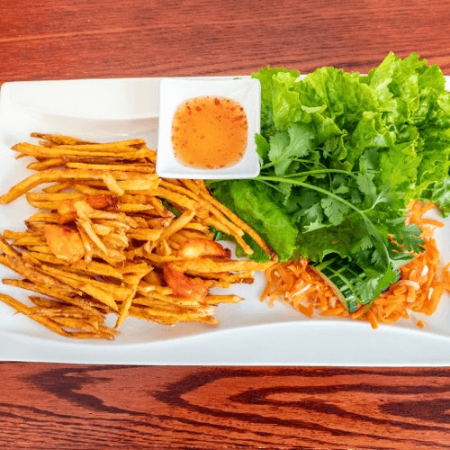 Crispy Shrimp or Tofu Sweet Potatoes.