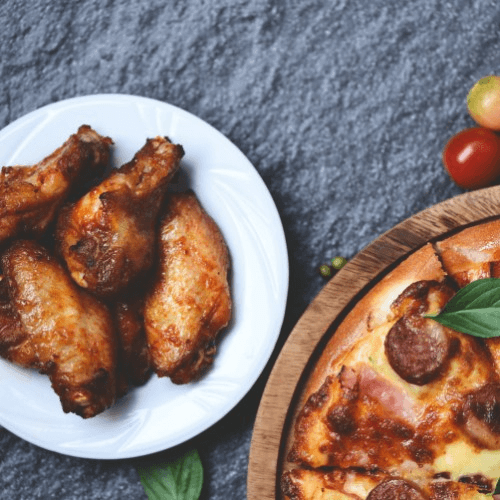 8" Pizza & 4 Wings Combo.