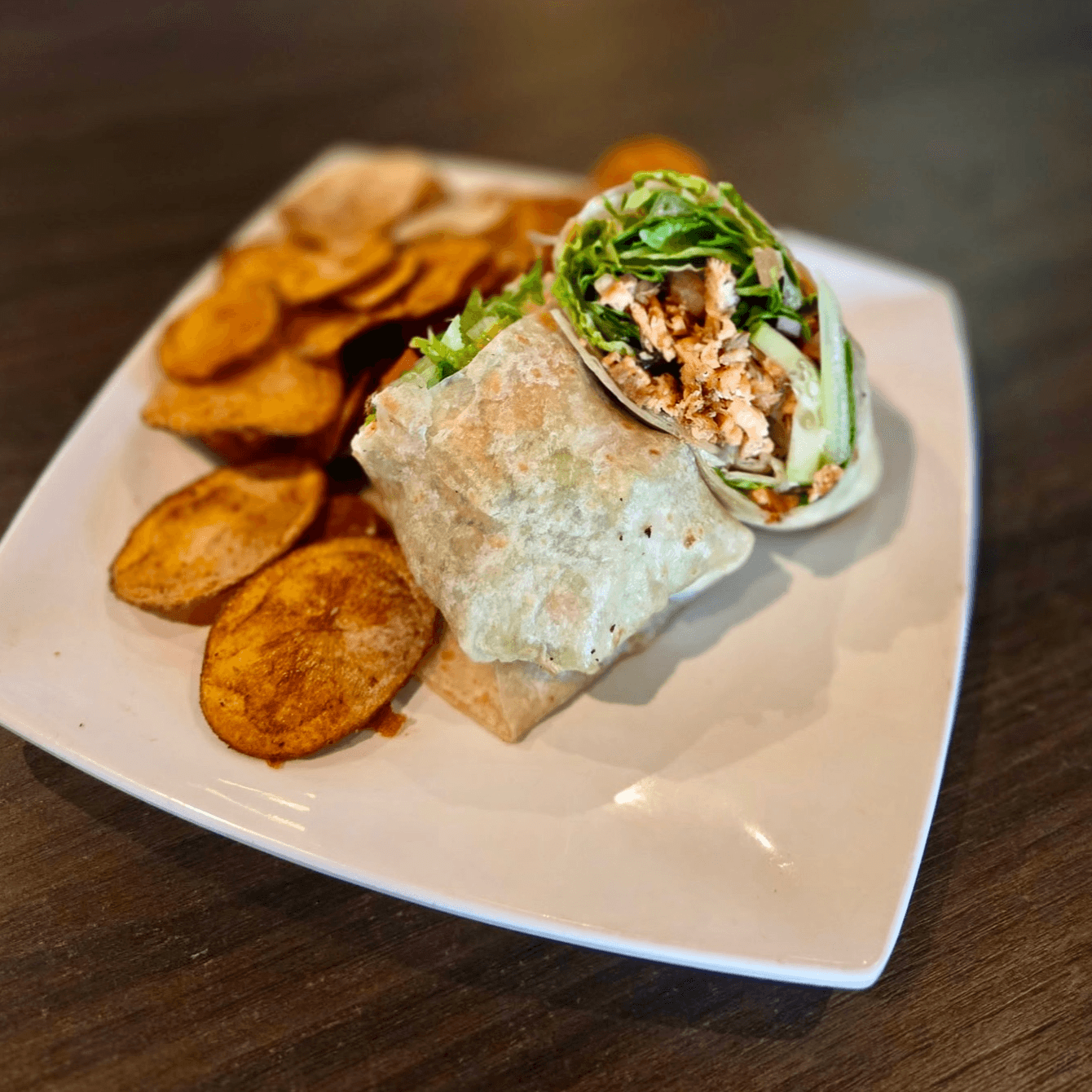 Grilled Salmon Wrap.