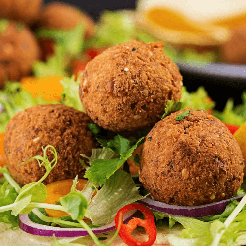 4 Crispy Golden Falafel.