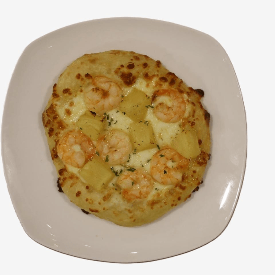Honey Crispy Shrimp Pizza.