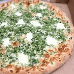 White broccoli ricotta pizza.