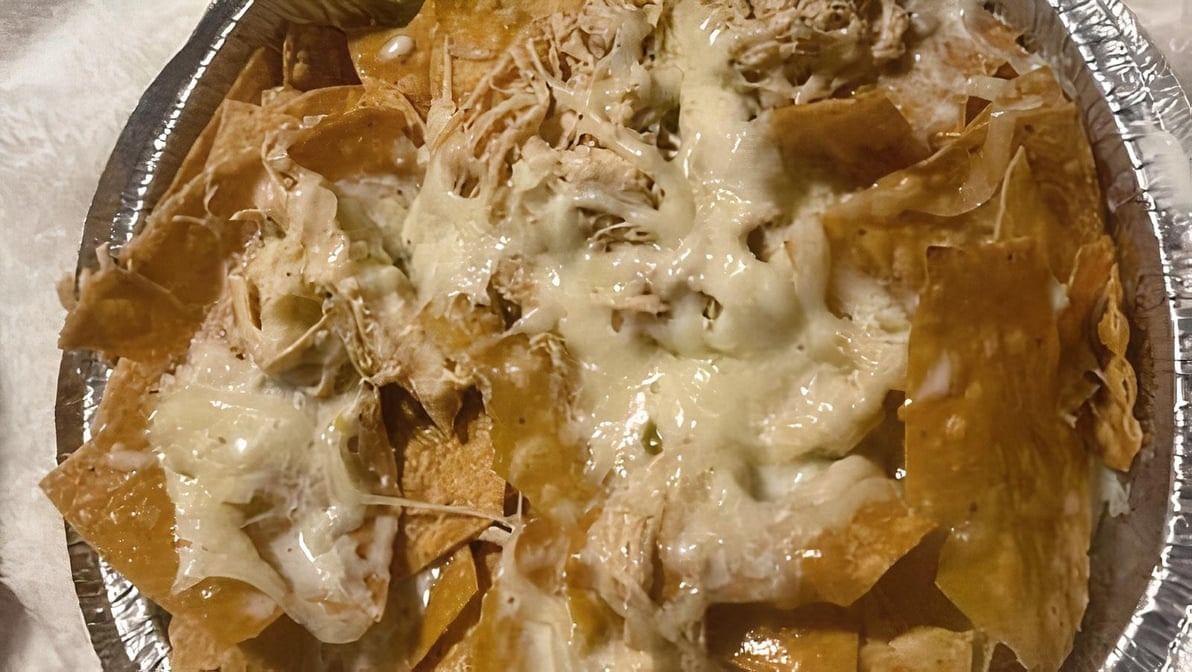 Shredded Chicken Nachos.