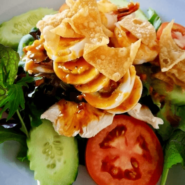 Yum yai with peanut dressing.