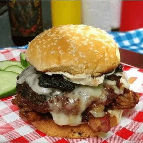 Swiss & Mushroom Burger.