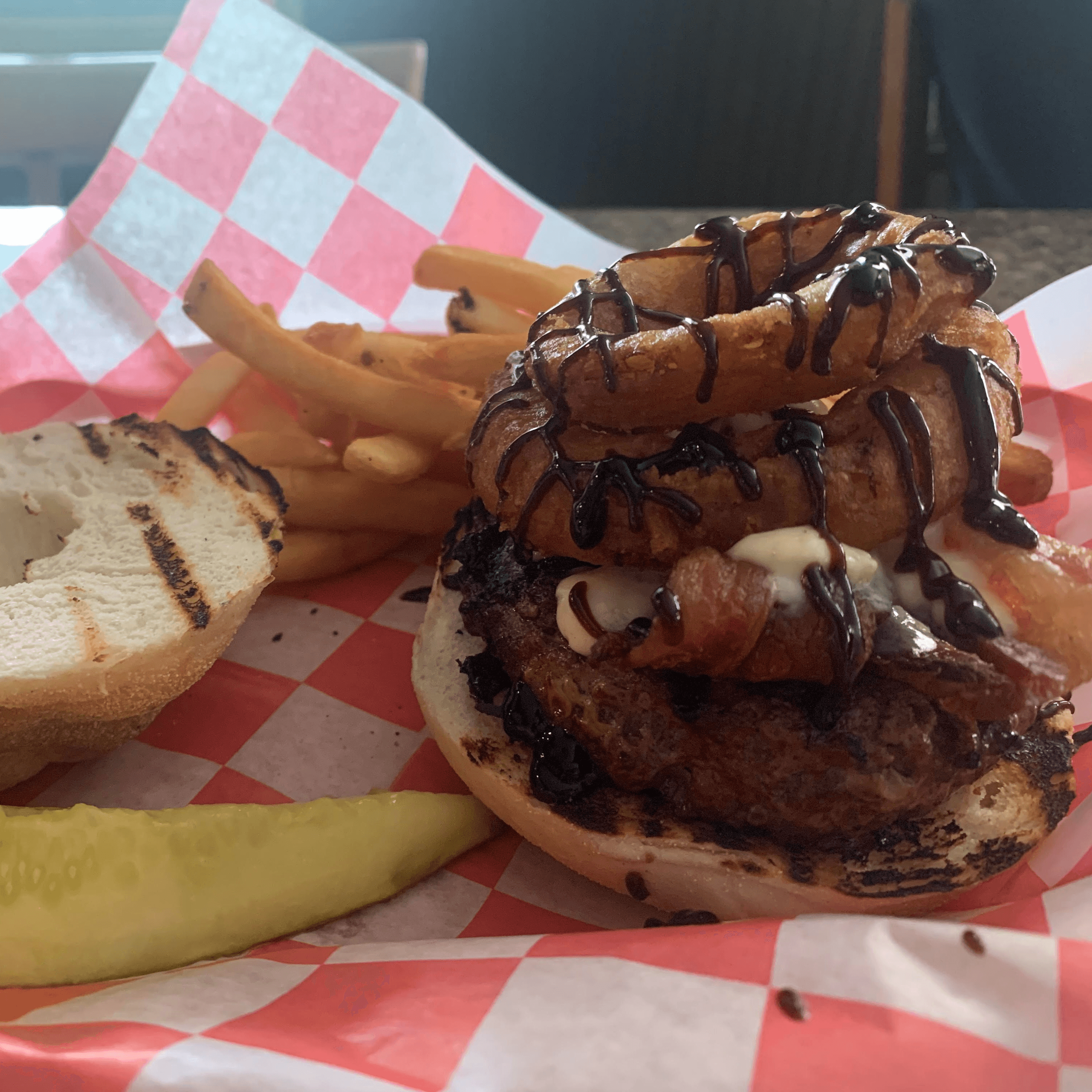 Black and Blue Burger.